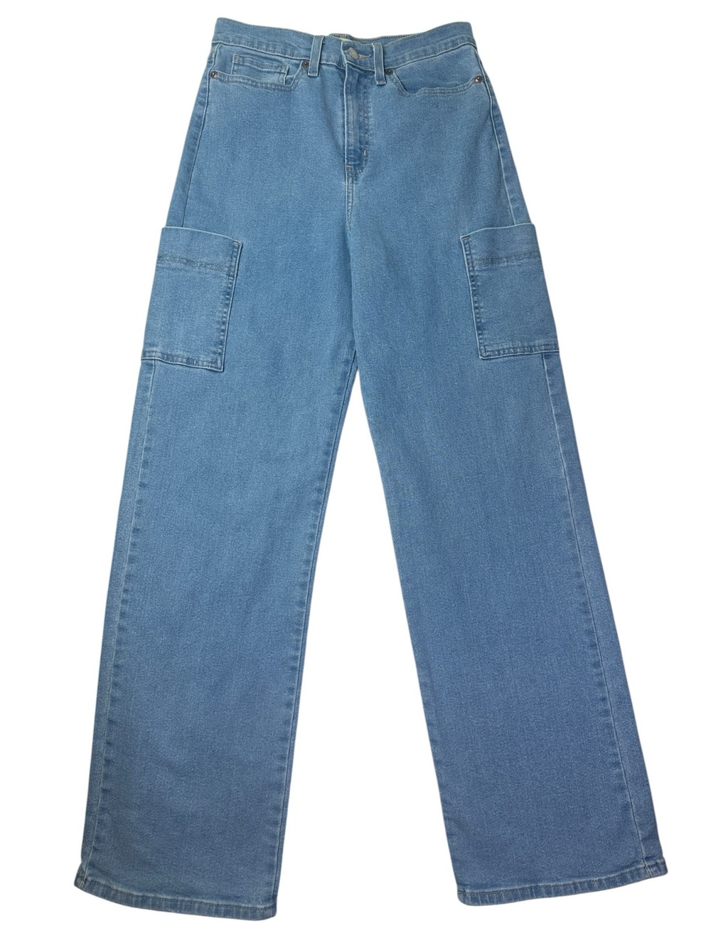 Levi's Heritage High-Rise Loose Straight-Leg Cargo Jeans Size 4 Light Blue Wash
